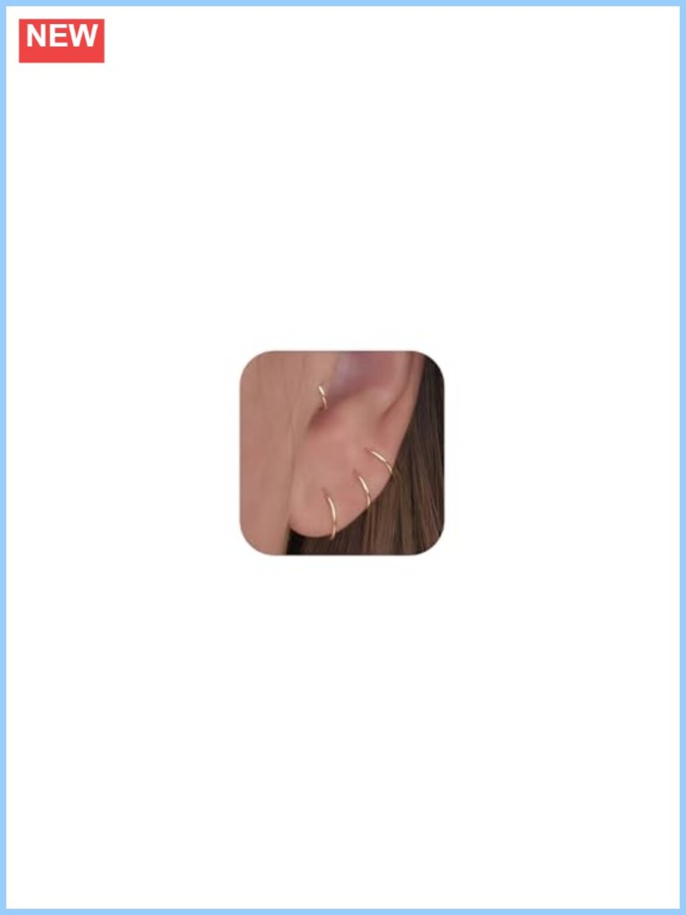 14K Gold Filled Huggie Hoop Earrings Set Small Thin Cartilage 20 Pcs